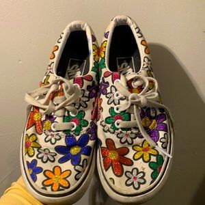 glittery flower vans